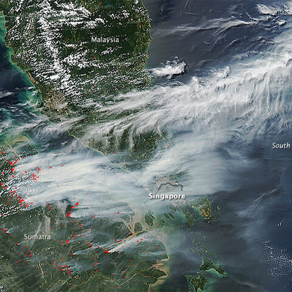 Haze spreaded through winds